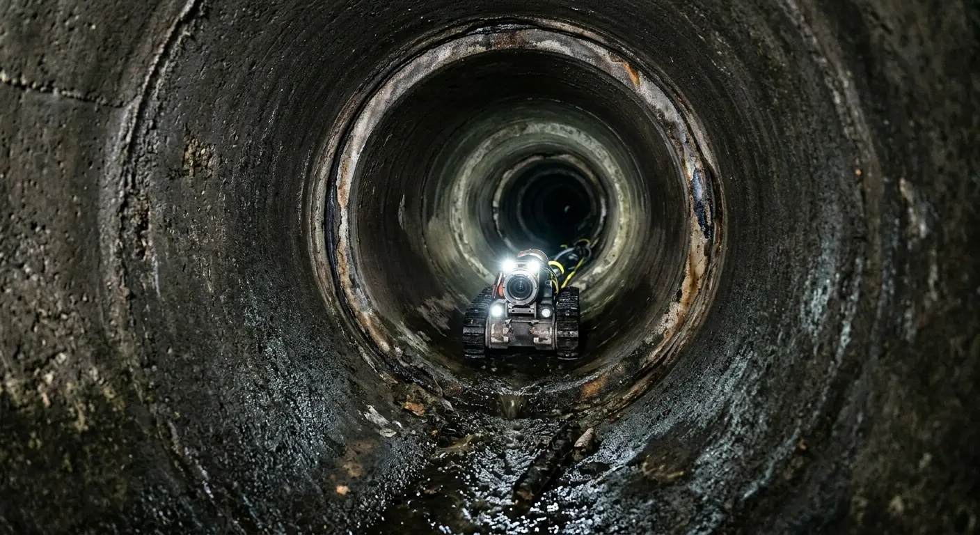 Robotic sewer camera inspecting pipe interior for Sewer Line Repair in Loveland